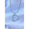 316L Çelik Gümüş Renk Ay Yıldız Model Unisex Kolye