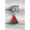 316L Çelik Gümüş Renk Karpuz Dilim Model Nomination Charm