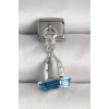 316L Çelik Gümüş Renk Mavi Yelkenli Model Nomination Charm