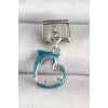 316L Çelik Gümüş Renk Mavi Yunus Model Nomination Charm