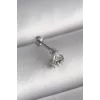 316L Çelik Gümüş Renk Üçgen Zirkon Taşlı Tragus Piercing