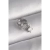 316L Çelik Gümüş Renk Zirkon Taşlı Çiçek Model Sallantı Detay Tragus Piercing