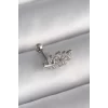 316L Çelik Gümüş Renk Zirkon Taşlı Dal Tragus Piercing