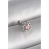 316L Çelik Gümüş Renk Zirkon Taşlı Kalp Tragus Piercing