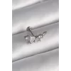316L Çelik Gümüş Renk Zirkon Taşlı Tragus Piercing