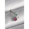316L Çelik Gümüş Renk Zirkon Taşlı Tragus Piercing
