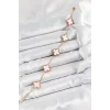 316L Çelik Pembe Sedef Yonca Model Gold Renk Kadın Bileklik
