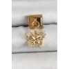 316L Çelik Sallantılı Zirkon Taşlı Kelebek Model Gold Renk Nomination Charm
