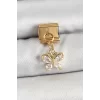 316L Çelik Sallantılı Zirkon Taşlı Kelebek Model Gold Renk Nomination Charm