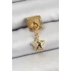 316L Çelik Sallantılı Zirkon Taşlı Yıldız Model Gold Renk Nomination Charm
