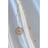 316L Çelik Zincir Gold Renk Lotus Model Kolye
