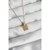 316L Çelik Zincir Gold Renk Zirkon Taşlı Aşk Mektubu Kolye
