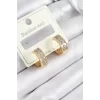 316L Çelik Zirkon Taşlı Halka Model Gold ve Gümüş Renk Kadın Küpe