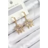 316L Çelik Zirkon Taşlı Sallantılı Yıldız Model Gold Renk Kadın Küpe