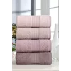 4 Lü El Yüz Havlu Seti &#37;100 Pamuklu Gökkuşağı 50x85 Cm  Pudra