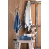 4 lü Kadın Erkek Banyo Havlusu Takımı Oscar Mavi Krem