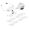 5 Lens 1.0x3.5x, 2led Işıklı  Ile Ayarlanabilir Gözlük Büyüteç9892b2