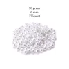 50 gram 6mm Beyaz Renk Plastik İnci Boncuk Çanta ve Takı Yapım Boncuğu (~375 adet)