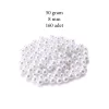 50 gram 8mm Beyaz Renk Plastik İnci Boncuk Çanta ve Takı Yapım Boncuğu (~160 adet)
