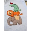 Luz&Pos 6-9 9-12 Ay Ef Çizgi Boy Fermuarlı Hayvanlar Alemi Nakışlı Kapşonlu Kız Erkek Bebek Tulumu Mavi