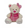 8334 Oturan Çizgili Elbiseli Peluş Ayı 40 Cm -sunman