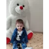 Luz&Pos 9-12-18-24 Ay Kot Kumaş Kapşonlu Uzun Kol Sweatli Kot Kumaş 3lü Erkek Bebek Takımı Mavi