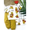 Luz&Pos 9-12-18-24 Ay Pooh Baskılı Yaka Çıtçıtlı Uzun Kollu Sweatli 2li Kız Erkek Bebek Takımı Sarı