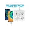 Akım Korumalı Anahtarlı Priz - 3x Priz - 2x Usb - 2x Type-c - 2 Mt Kablo Hızlı Şarj Özellikli Siyah