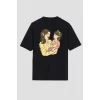 Anneler Gününe Özel Tasarım Anne Kız Baskılı T-shirt - Siyah
