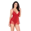 Ekru Jakarlı Bodysuit Gecelik