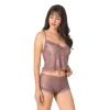 Ekru Jakarlı Babydoll Şort Takımı