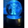 Astronot Plastik Altlıklı Işıklı Cam Küre 6cm