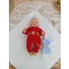 Luz&Pos Bal Peteği My Prince Taç Nakışlı İnci Fiyonklu Dantel Duvaklı Delüks Kundak Bebek Battaniyesi Mavi