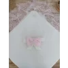 Luz&Pos Bal Peteği My Princess Taç Nakış İnci Fiyonklu Dantel Duvaklı Delüks Kundak Bebek Battaniyesi Pembe