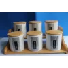 Bambu Standlı 6lı Baharat Seti
