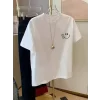 Baskılı Oversize Bisiklet Yaka T-shirt - Beyaz