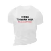 Baskılı Oversize Bisiklet Yaka T-shirt - Beyaz
