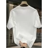Baskılı Oversize Bisiklet Yaka T-shirt - Beyaz