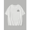 Baskılı Oversize Bisiklet Yaka T-shirt - Beyaz
