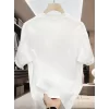 Baskılı Oversize Bisiklet Yaka T-shirt - Beyaz