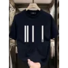 Baskılı Oversize Bisiklet Yaka T-shirt - Siyah