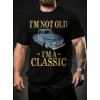Baskılı Oversize Bisiklet Yaka T-shirt - Siyah