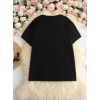 Baskılı Oversize Bisiklet Yaka T-shirt - Siyah