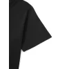 Baskılı Oversize Bisiklet Yaka T-shirt - Siyah