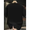 Baskılı Oversize Bisiklet Yaka T-shirt - Siyah