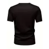 Baskılı Oversize Bisiklet Yaka T-shirt - Siyah