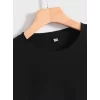 Baskılı Oversize Bisiklet Yaka T-shirt - Siyah