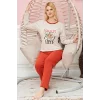 Bayan Uzun Kollu Pijama Takımı Model no 7591