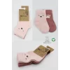 Luz&Pos Bear Penye Soket Çorap 2li Pembe