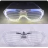 Beyaz Led Işıklı Parti Gözlüğü - Neon Glow Şerit Gözlük 3 Modlu